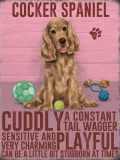 Golden Red Cocker Spaniel Metal Wall Sign